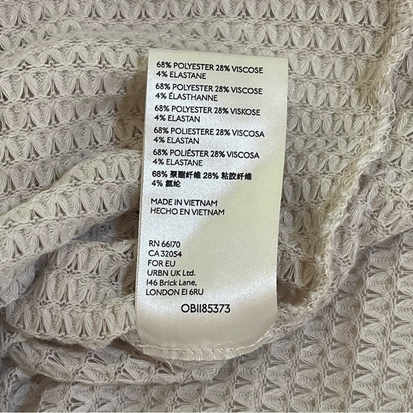 Free People Marley Top Off Shoulder Waffle Knit Oatmeal Cream Large - Picture 10 of 16